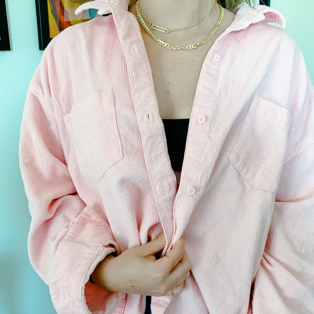 PACSUN Corduroy Light Pink Jacket